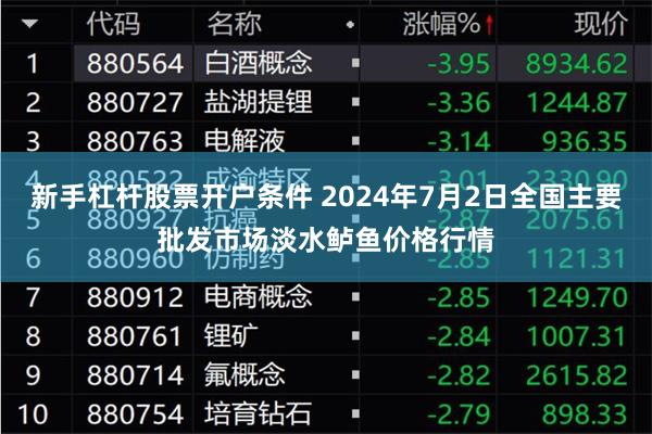 新手杠杆股票开户条件 2024年7月2日全国主要批发市场淡水鲈鱼价格行情